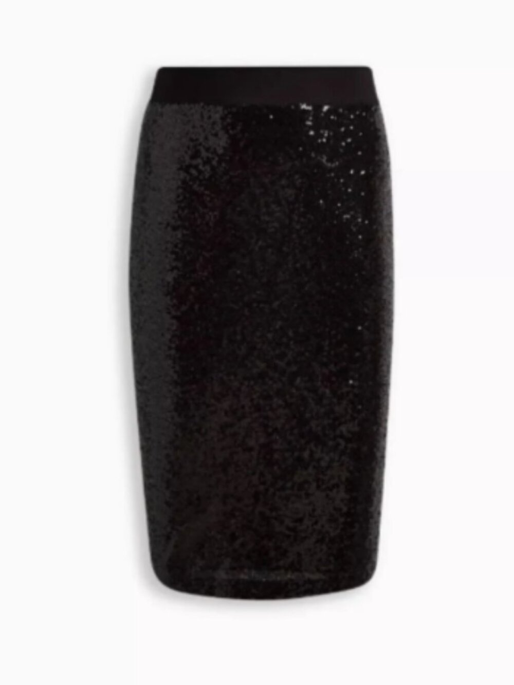 Torrid NEW Size 3X 3 22 24 Black Stretch Midi Sequin Pencil Skirt Lined Knee Lng